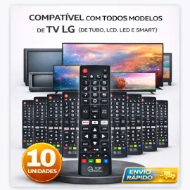 Kit 10 Controle Remoto TV Smart LG 7045 / 8035 universal
