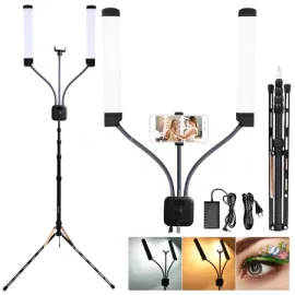 Ring Light Led Com Bra�os Duplos+Tripe 1.8 Metros Luz de Preenchimento de 45W Ilumina��o LED tricolor HD-45X