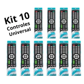 Kit com 10 Controle Universal Para Tv Todas As Marcas Led Smart Lcd