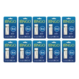 Kit C/10 Pen Drive Bingo 8gb Usb 2.0 Branco Branco